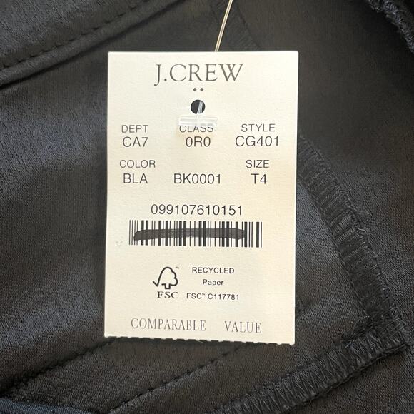 J.Crew Factory Crepe Straight Leg Cropped Pant Office RTO Date CG401 Black T4 - Picture 13 of 14